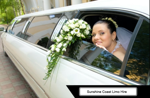 picture of wedding car limo with bride